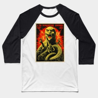 Vintage Reptilian Propaganda Poster T-Shirt Baseball T-Shirt